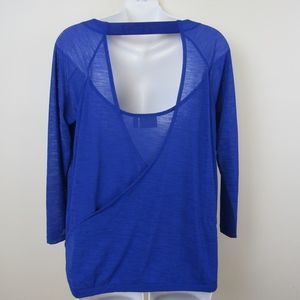 Athleta Royal blue top with criss-cross back- Med.
